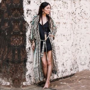 Aztec Boho Kimono Robe Duster